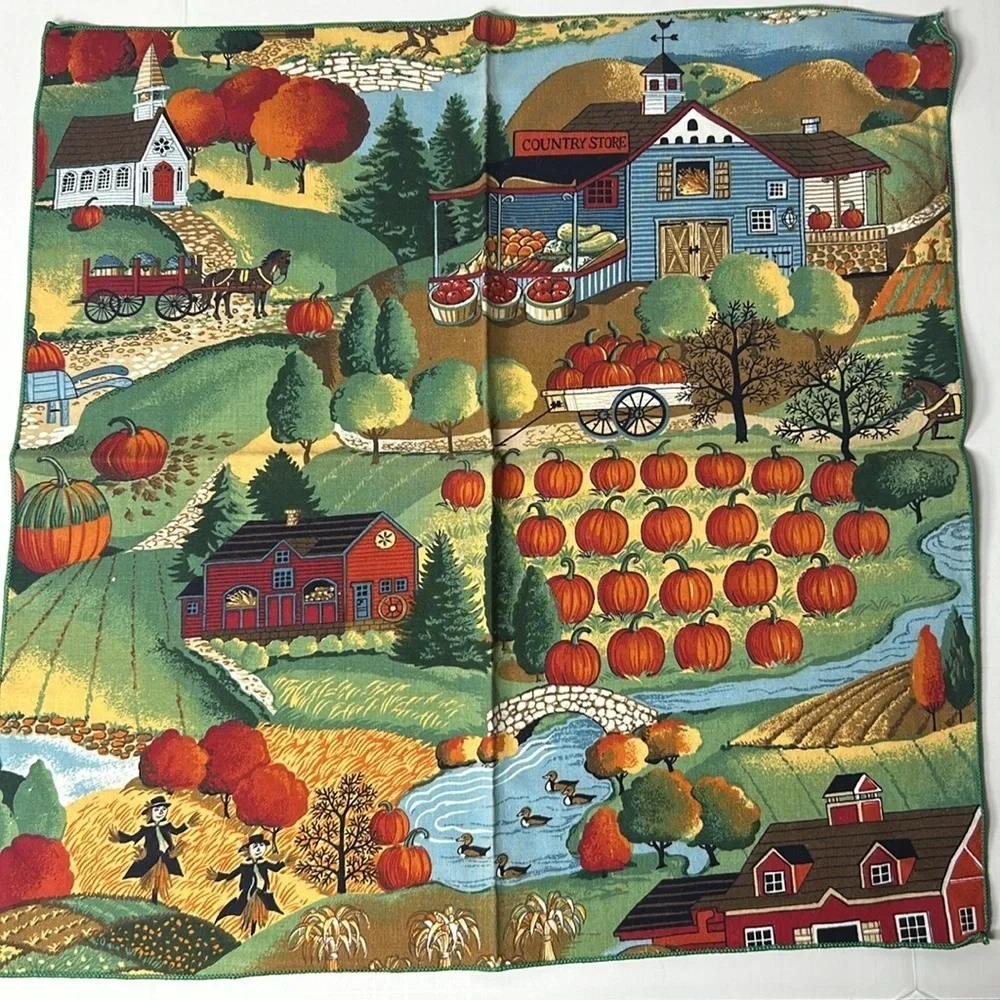 Autumn Farmhouse Themed Napkins Set of 4